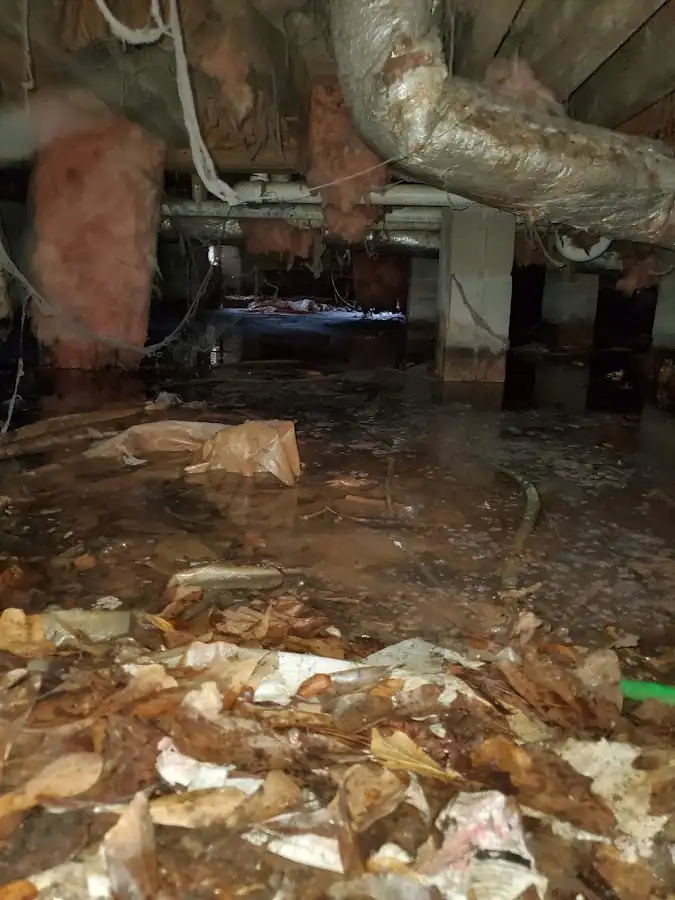 Crawl space flood assessment for Commercial Water Damage Restoration in Stoneham